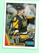 (1) TERRY RUSKOWSKI PITTSBURGH PENGUINS  HOCKEY SIGNED CARD (N1205)