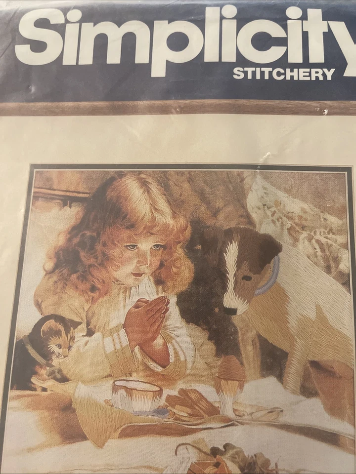 Simplicity Cross Stitch Girl Praying New Vintage  - Image 2 of 4