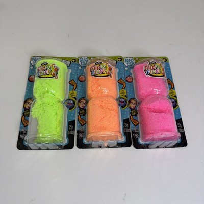 New MAD LAB Crumble Flip N Fluff Neon Slime Lot 3 Pink Orange Green 25g