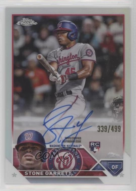 2023 Topps Chrome Rookie Refractor 339/499 Stone Garrett #RA-SG Auto RC 19hu