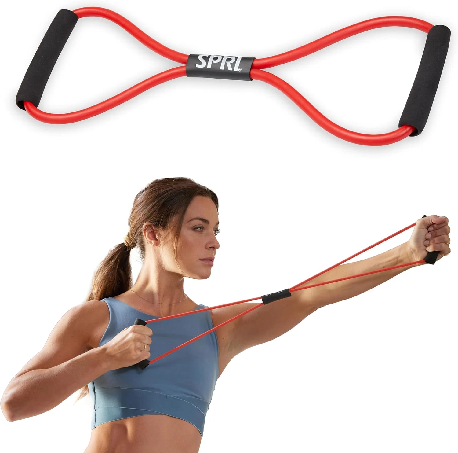 Ultra Toner Figure 8 Resistance Band with Padded Handles Great for Stretch, Exer