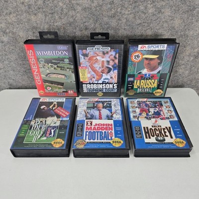 SEGA Genesis Sports Game Collection 6 Pack Golf, Hockey, Tennis, Basketball, +