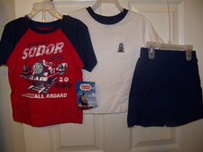 Thomas The Train Red Blue 3 Piece Shorts  Shirt Boys 12 Months NWT