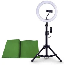 Studio Creator Video Maker Kit Ring Light w/ Green Screen & Tripod NeW  DMGD BOX