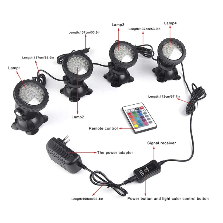 LED Teich Gartenteich Schwimmteich Beleuchtung Unterwasser Lampe Licht Strahler - Bild 2 von 4