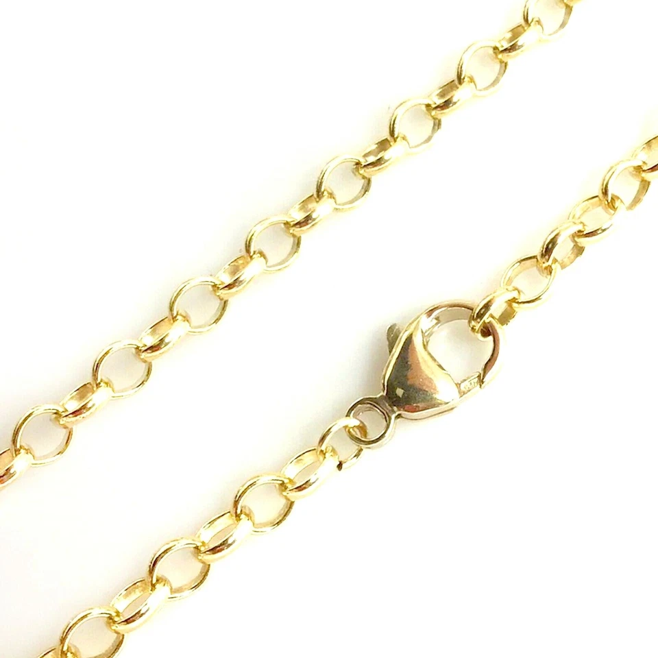 Cadenas llenas de oro 14K Rolo collar soldado Belcher 4 mm 5 mm 7"-24" cadena 14K Foto 3 de 4