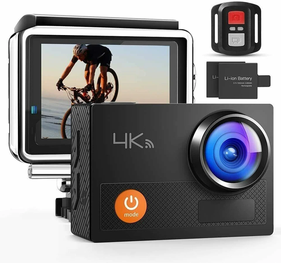 FHD 4K Action Camera 20MP, Built-in WiFi, Remote Control & 20 Accessories Kit - Image 2 of 4