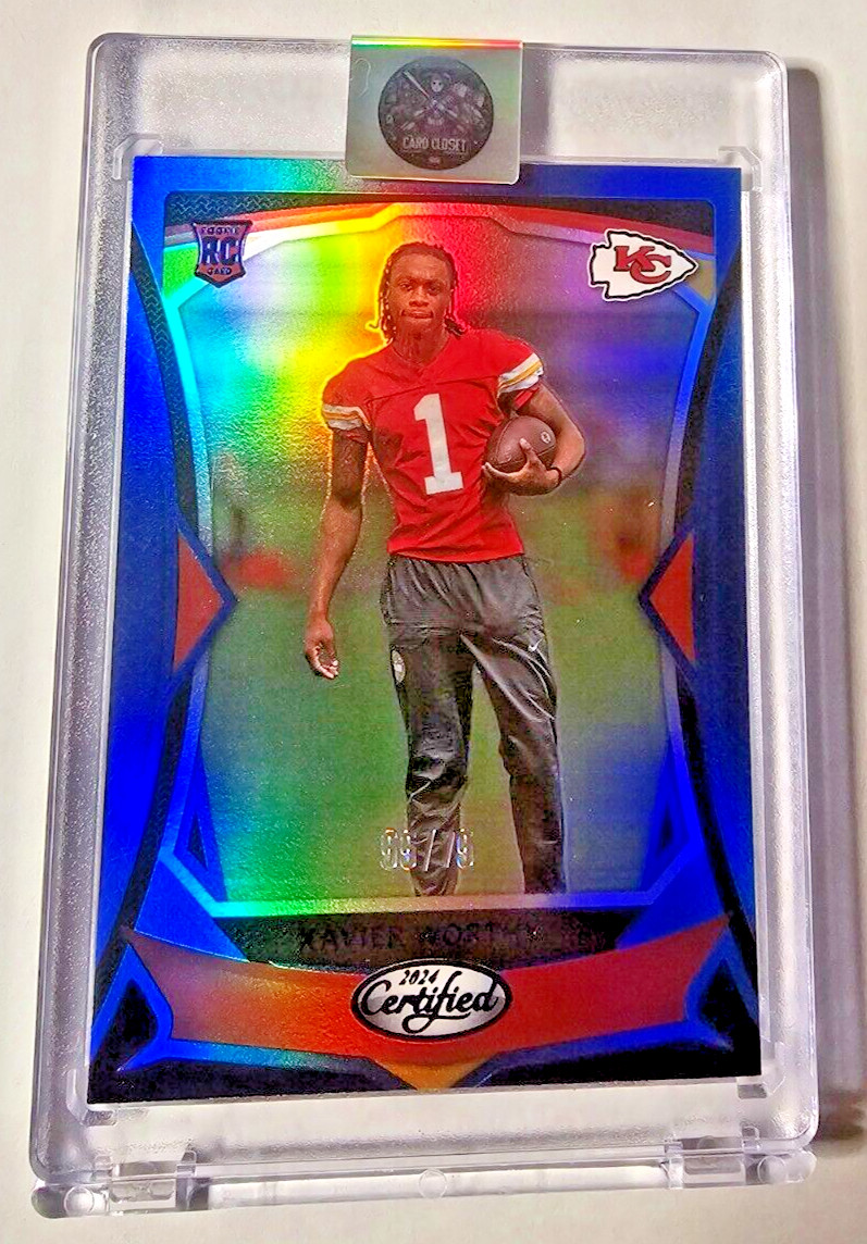 2024 Certified - Blue Mirror Rookie Xavier Worthy RC 55/75 #120