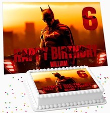 BATMAN SUPERHERO BIRTHDAY PERSONALISED ICING EDIBLE COSTCO CAKE TOPPER SHB-01