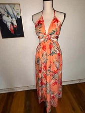 Shein Cutout floral Maxi Dress with Slit- Medium