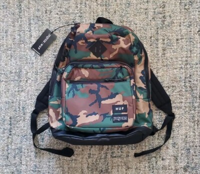 NEW 2022 JANSPORT x HUF WORLDWIDE RIGHT LS WOODLAND CAMO BLACK
