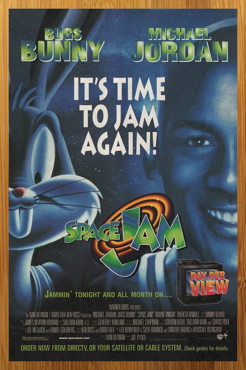 1997 Space Jam Vintage Print Ad/Poster Michael Jordan Pay Per View
