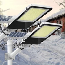 2PCS 9900000000LM 5000W Commercial LED Solar Street Light Dusk to Dawn Road Lamp