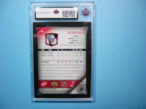 2005/06 UPPER DECK YOUNG GUNS HOCKEY CARD #215 JIM HOWARD ROOKIE KSA 9.5 NGM UD - Picture 2 of 2