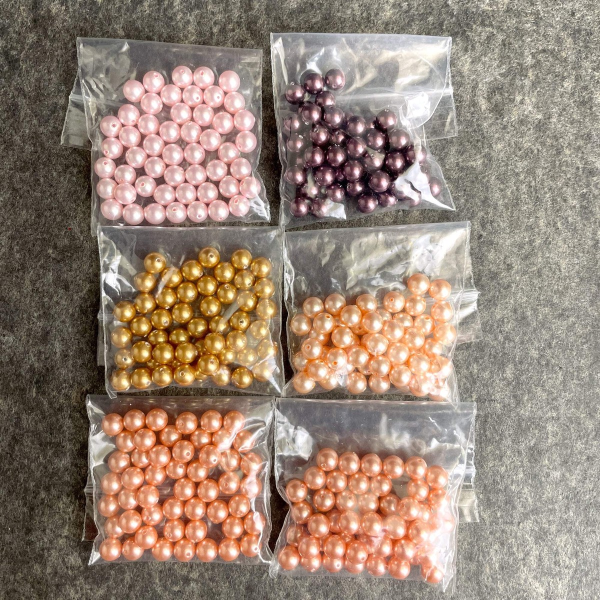 6mm round crystal pearls Swarovski? 300 pc color mix estate