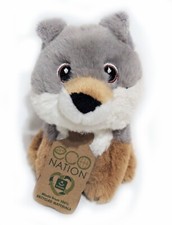 Eco Nation Mini Wolf Plush Toy 5" Recycled Materials Eco-Friendly 35077