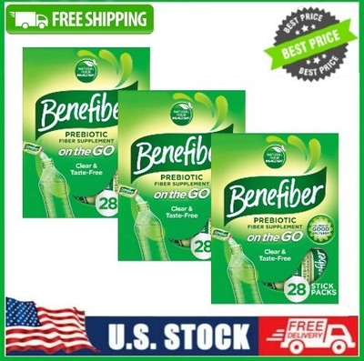 3 PACK Prebiotic Fiber Powder, Unflavored, 3.92 Oz, 28 Ct