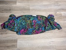 Vintage Mademoiselle Hook And Loop Neck Head Scarf Floral Abstract 80s 90s