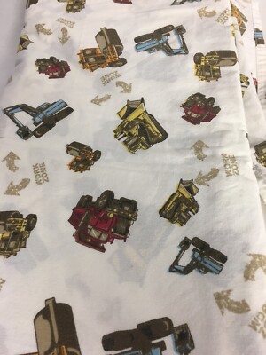 Jumping Beans ''Work Zone'' Full Flat Sheet Construction Trucks size 76'' x 92''