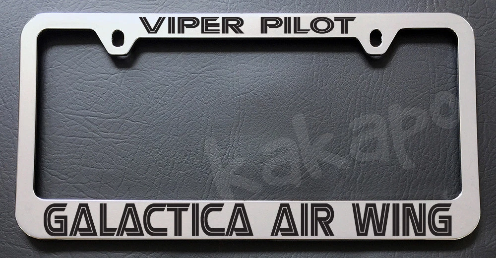 BSG Viper Pilot Galactica Air Wing Chrome License Plate Frame