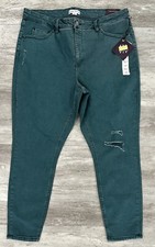 NEW Womens Plus Size High-Rise Ankle Skinny Jeans - Ava Viv 18w / R Green