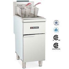 Commercial Floor Gas Deep Fryer Free Standing Propane 3-Burners 90,000BTU 40lbs