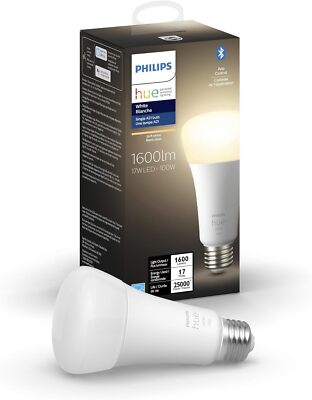 Philips Hue Smart 100W A21 LED Bulb - Soft Warm White Light 160LM - E26 Indoor