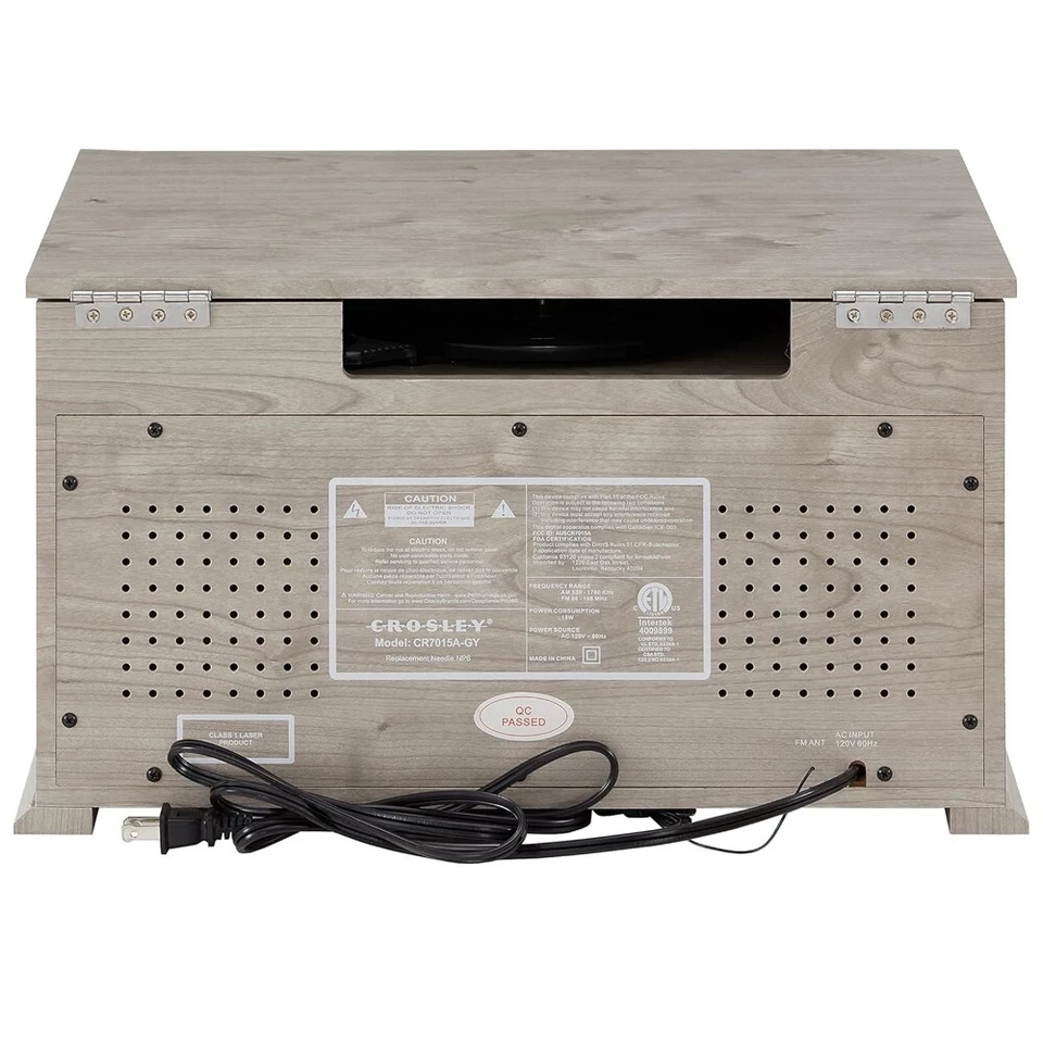 Crosley CR7015A-GY Medley 3-Speed Record Player Entertainment Center - Gray - Image 3 of 4