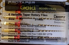Dentsply Rotary ProTaper Gold Files F2 31mm