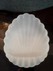 Vintage Milk glass Shell Design soap Dish