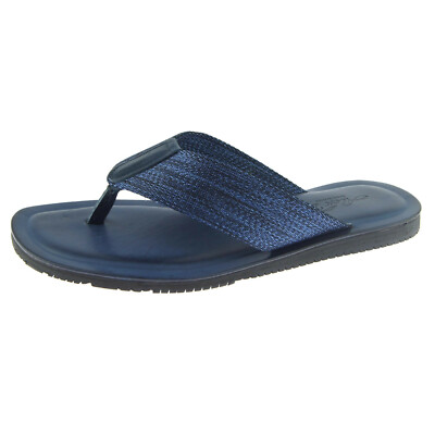 Alex D ''Oceanside'' Men's Thong Sandals, Flip Flops, Made in Italy, Blue