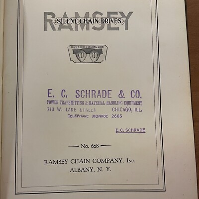 1929 Ramsey Silent Chain Drives Ramsey Chain Co Catalog Leather