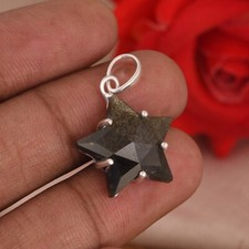 Gold Sheen Obsidian Star Pendant Sterling Silver Womens Christmas Gift Jewelry
