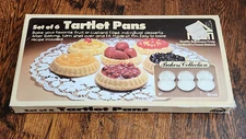 6 Vintage NIB 1984 Hoan Fluted Textured Tart Tartlet Pans Molds West Germany