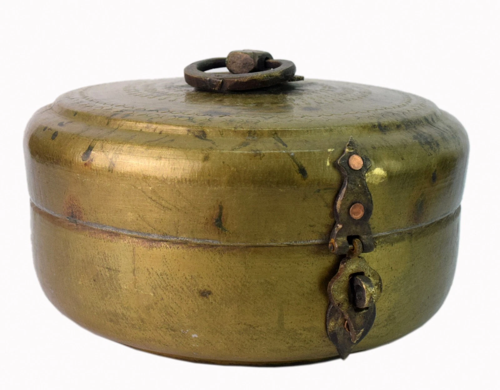 Collectible Metal Trinket Box Indian Kitchen Utility Chapati Storage Box G66-985