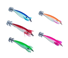 5 Squid Jigs in colorful set D , by DBLUE