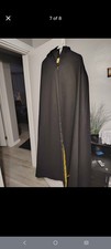 Medieval Priest Monk Robe Hooded Cloak Black, Unisex, Hooded