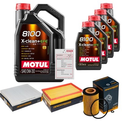 DENCKERMANN Inspektionspaket 9L MOTUL 8100 X-CLEAN 0W-30 für VW Multivan VI 2.0