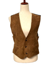 Diversity Sport Womens L Petite Vest Brown Suede Leather Western Cowgirl Outdoor