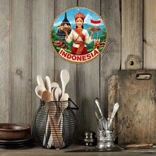 Indonesian Theme Traditional Tableware Flag Culture Sign