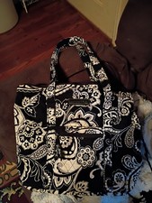 Vera Bradley Concerto Stroll Around Diaper Bag Black White