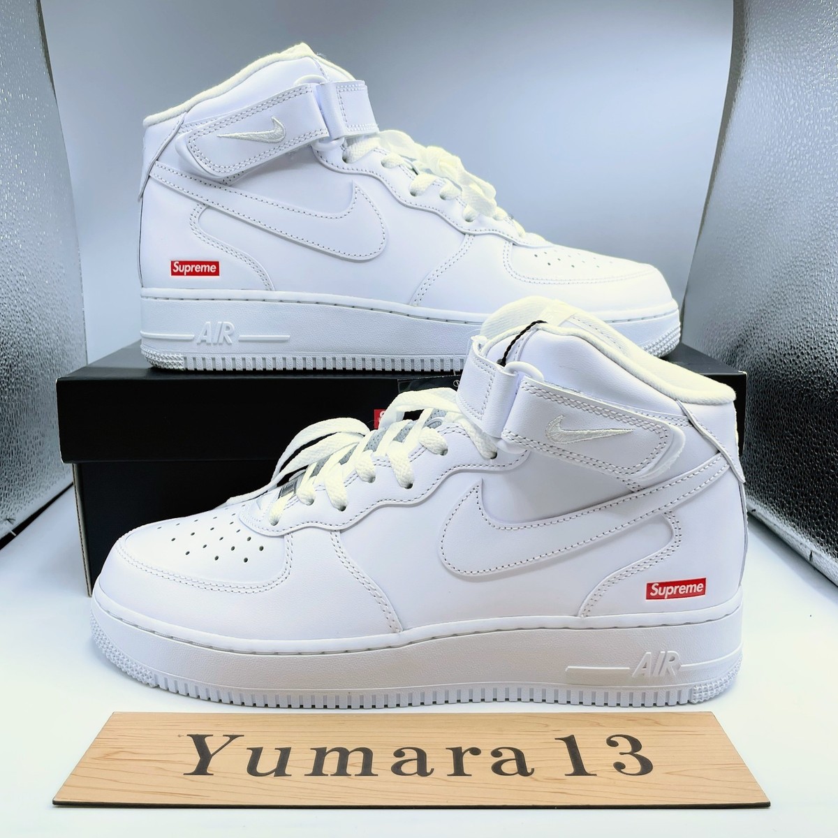 Supreme × Nike Air Force 1 Mid White FZ8784-100 US Men's Size | eBay