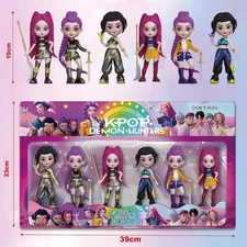 6PC Cosplay Kpop Demon Hunters Figures Rumi Mira Zoey PVC Action. 4 Inches CE