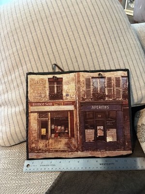  Evergreen ''Artist Palette'' Slate Art Wall Plaque Paris Street 10x12