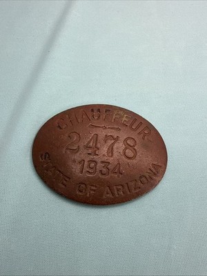 1934 State Of Arizona Chauffeurs Badge