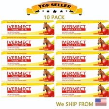 10 Pack of 6.08g Apple Flavor Horse Dewormer Paste - Oral Syringe Included