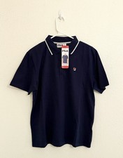 Fila Polo Knit Shirt Men s Size Medium Navy/White
