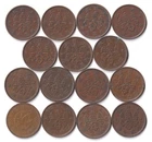 Japan Old Coins LOT  15PCS. "1SEN” 1918-1938