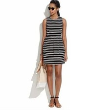 Madewell Afternoon black & white fit & flare sleeveless dress Medium
