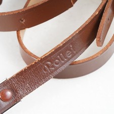 : MINT- Rollei Rolleiflex Genuine Leather Camera Strap w/ Alligator Clips 2.8F